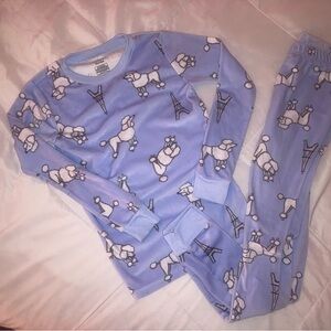 Kids Blue Pajamas with Poodle Print